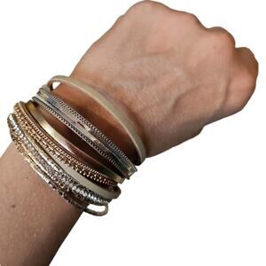 alter'd state Leather Layer Bracelet Cuff Bangle multi layered bangles NWT
